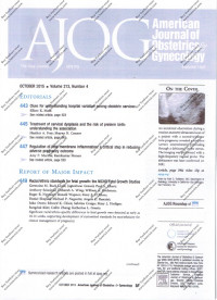 Image of AJOG American Journal of Obstetricsand Gynecology Volume 213 Nomor 4 October 2015