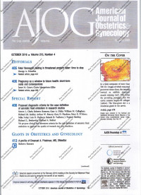 Image of AJOG American Journal of Obstetrics and Gynecology Volume 215 number 4 October 2016