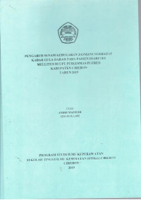 Image of PENGARUH SENAM KEBUGARAN JASMANI TERHADAP KADAR GULA DARAH PADA PASIEN DIABETES MELLITUS DI UPT PUSKESMAS PLERED KABUPATEN CIREBON TAHUN 2019
