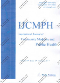 Image of IJCMPH International Journal of Community Medicine and Public Health Volume 4 Issue 2 February 2017