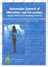 Image of Indonesian Journal of Obstetric and Gynecology Volume 3 No,2 Page 65-120 April 2015