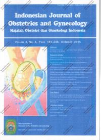 Image of Indonesian Journal of obstetrics and gynecology Volume 3 Nomor 4 Page 183-248,October 2015