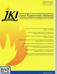 Image of JKI JURNAL KEPERAWATAN INDONESIA VOLUME 22, NO.1, MARCH 2019
