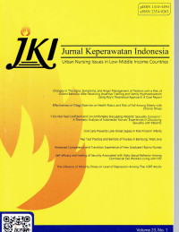 Image of JKI JURNAL KEPERAWATAN INDONESIA VOLUME 23 NO 1 MARCH 2020