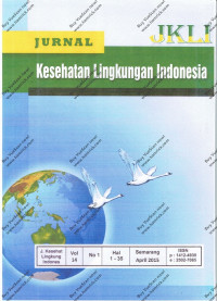 Image of Jurnal Kesehatan Lingkungan IndonesiaVolume 14 no.1 April 2015