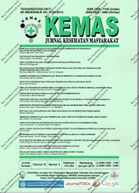 Image of KEMAS Jurnal Kesehatan Masyarakat Volume 10 Nomor 2 Januari 2015