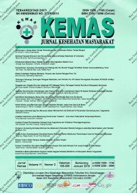 Image of KEMAS Jurnal Kesehatan Masyarakat Volume 11 Nomor 2 Januari 2016