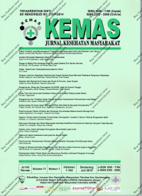Image of KEMAS Jurnal Kesehatan Masyarakat Volume 11 Nomor 1 Juli 2015