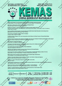 Image of KEMAS Jurnal Kesehatan Masyarakat Volume 12 Nomor 2 January 2017