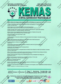 Image of KEMAS Jurnal Kesehatan Masyarakat Volume 13 Nomor 2 November 2017