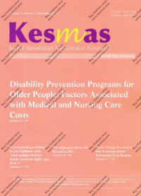 Image of KESMAS Jurnal Kesehatan Masyarakat Nasional Volume 10 Nomor 2 November 2015