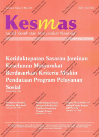 Image of KESMAS Jurnal Kesehatan Masyarakat Nasional Volume 9 Nomor 4 Mei 2015