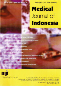 Image of MEDICAL JORNAL OF INDONESIA VOLUME 27 ISSUE 2 JUNE 2018 pp 69-134