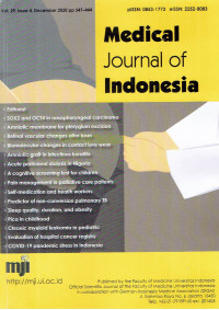 Image of MEDICAL JOURNAL OF INDONESIA VOLUME 29 ISSUE 4 DECEMBER 2020 pp347-444
