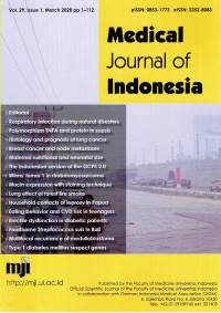 Image of MEDICAL JOURNAL OF INDONESIA VOL.29 ISSUE 1 .MARCH 2020 pp 1-112