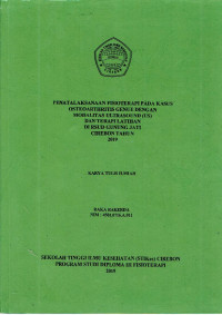 Image of PENATALAKSANAAN FISIOTERAPI PADA KASUS OSTEOARTHRITIS GENUE DNEGAN MODALITAS ULTRASOUND (US) DAN TERAPI LATIHAN DI RSUD GUNUNG JATI CIREBON TAHUN 2019
