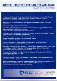 Image of JURNAL FISIOTERAPI DAN REHABILITASI VOLUME 6,NO 1 JANUARI 2022