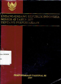 Image of UU RI No. 43 Thn 2007 Tentang Perpustakaan
